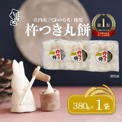 【3月発送】梅木もち屋 庄内産『でわのもち』を使用した杵つき餅 380g×1袋 個包装 丸もち