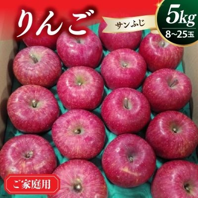 りんご(サンふじ)5kg　8～25玉　ご家庭用　0030-2633