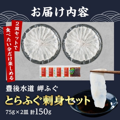 とらふぐ 刺身 セット 4～5人前 2皿セット (75g×2皿・計150g)