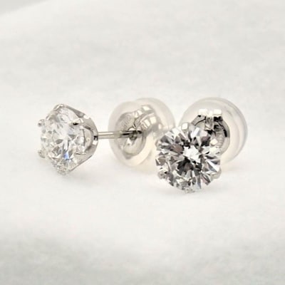 Pt900 プラチナダイヤモンド0.5ct×0.5ctピアス[LD0017]