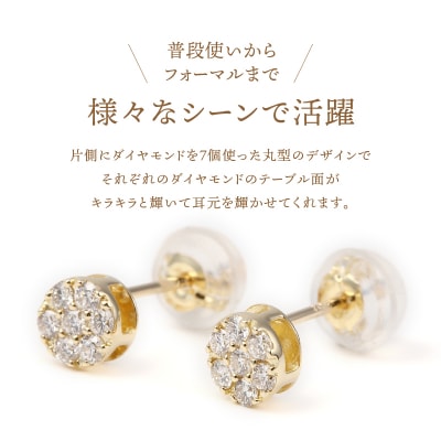 トータル0.20キャラット　K18 ダイヤモンドピアス　E150DI-Y