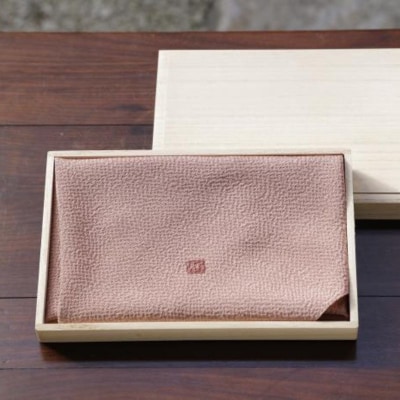 【宮井】正絹ふろしき　四季の色(鼠砂)約45cm幅　桐箱入り