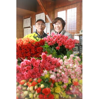 訳あり 生産農家直送!ご家庭用バラ花束35本セット 簡易包装 _AL02