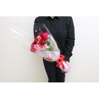生産農家直送!バラの小さいブーケ 10本セット| バラ 薔薇 ばら 花束 花 ブーケ _AL05