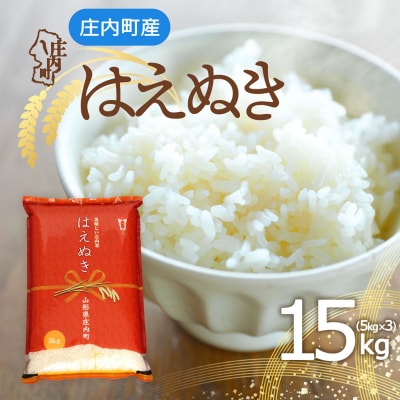 庄内町産 はえぬき 15kg 5kg×3袋 令和7年産 2025年産 ブランド米