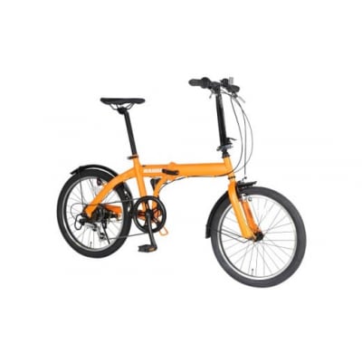 BAGGIO　防災対応20型6スピードノンパンク折りたたみ自転車　色:オレンジ　自転車 サイクリング