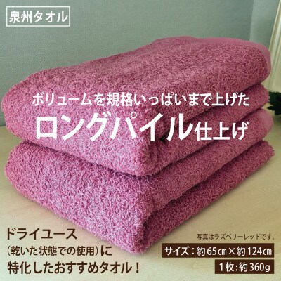 ロングパイルバスタオル2枚セット(スレイトグレー) 泉州タオル 015B572