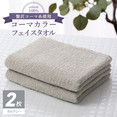 コーマカラーフェイスタオル 2枚(ガルグレー) 泉州タオル 005A638