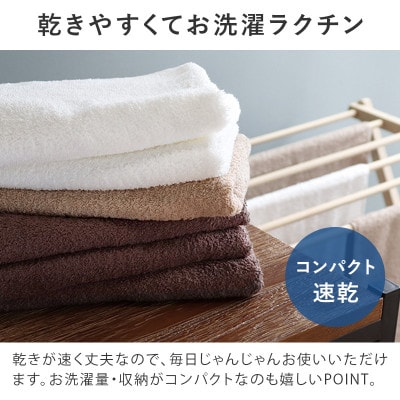 ヒオリエ 吸水速乾フェイスタオル 10枚 ライトグレー&ホワイト 010B1229-1