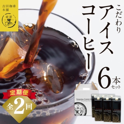 【毎月定期便】こだわりのアイスコーヒー(無糖)1L × 6本セット 定期便 全2回 099Z396
