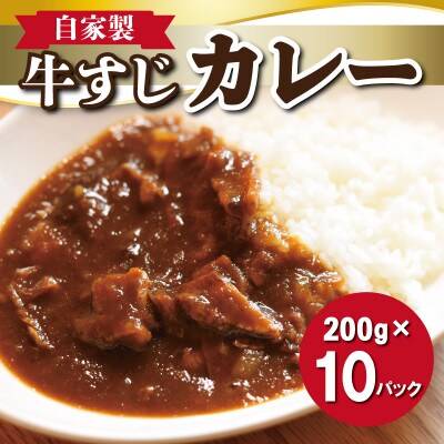 自家製牛すじカレー 200g×10パック 大容量で簡単調理 手作り 中辛 010B959