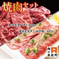 大人気 ファミリー向け 焼肉セット 牛たん 牛ハラミ肉 合計1.38kg 099H2276 | ふるさと納税のお礼品