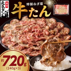 ねぎ塩牛たん 約720g(240g×3)焼肉用 薄切り 訳あり サイズ不揃い 099H2420 | ふるさと納税のお礼品