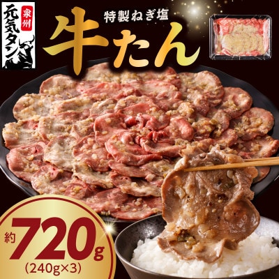 ねぎ塩 牛たん 約720g 小分け 240g×3P 焼肉用 訳あり サイズ不揃い 010B1528