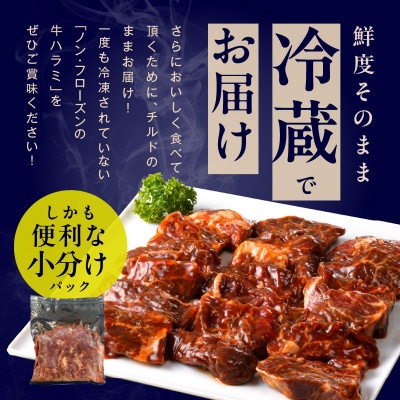 【冷蔵配送】牛ハラミ肉 焼肉用 味付け 1.2kg 小分け 300g×4P G1803