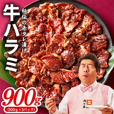 牛ハラミ肉 900g(300g×3)秘伝の赤タレ漬け 訳あり サイズ不揃い 010B1801