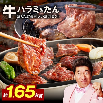 【毎月定期便】牛ハラミ肉&牛たん 食べ比べ 小分け 訳あり 099Z440 1.65kg×全2回