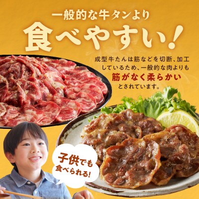 【毎月定期便】ねぎ塩 牛たん(成型) 小分け 薄切り 訳あり 099Z431-1 1kg×全2回