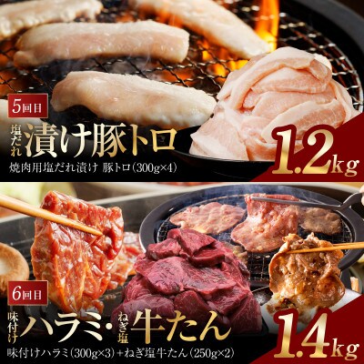 【毎月定期便】アキラ商店 肉三昧 プレミアム 総量7kg以上全6回