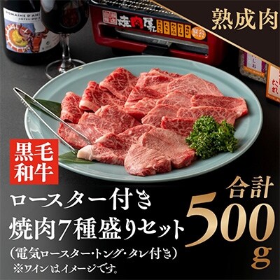 熟成黒毛和牛の焼肉7種類盛合せ500gと家庭でお手軽に煙が少ない焼肉ロースターセット 099h210 お礼品詳細 ふるさと納税なら さとふる