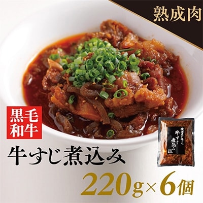【2023年5月下旬発送】焼肉屋が作る国産熟成牛甘辛すじ煮込み(220g×6個) 010B579