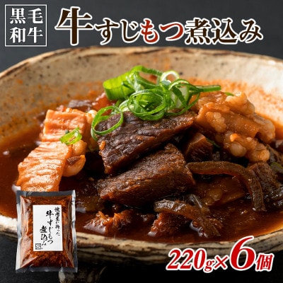 焼肉屋のピリ辛 国産 牛すじもつ煮込み(220g×6個) 010B1300