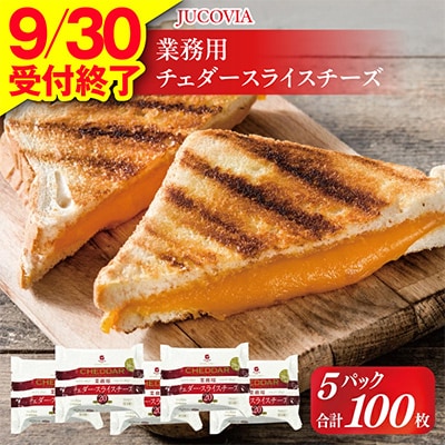 【9/30受付終了】JUCOVIA チェダースライスチーズ 100枚 業務用 20枚×5P