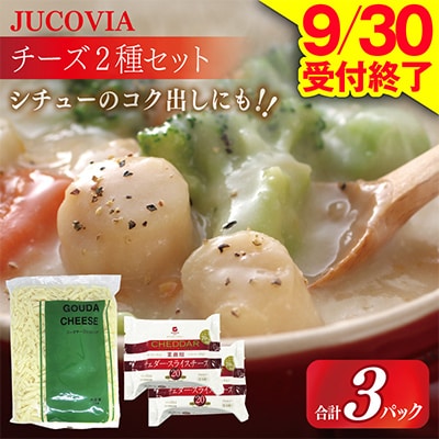 【9/30受付終了】JUCOVIA チェダースライスチーズ40枚/オランダゴーダーシュレッド 1kg