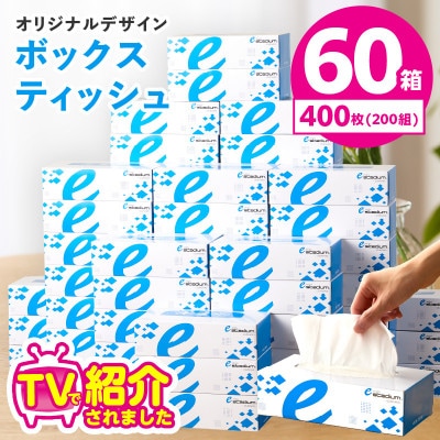ボックスティッシュ 400枚(200組)×60箱 eスポーツ応援 泉佐野オリジナル 099H3422 | ふるさと納税のお礼品
