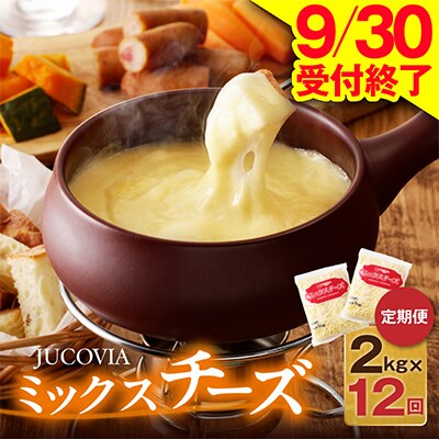 【毎月定期便】 9/30受付終了 JUCOVIA ミックスチーズ 2kg 小分け 全12回