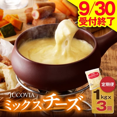【毎月定期便】9/30受付終了 JUCOVIA ミックスチーズ 1kg 小分け全3回