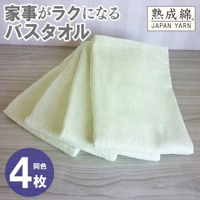 家事がラクになるバスタオル4枚セット(ピスタチオ) 泉州タオル G2278
