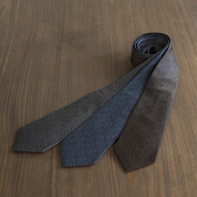 シルクネクタイ(杢柄　グレー) G3766