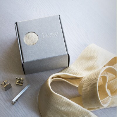 シルクネクタイ(ヘリンボン　シャンパンゴールド) G3771