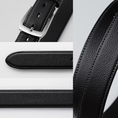 Moto Leather Belt ブラック×ブラック 革ベルト G3301