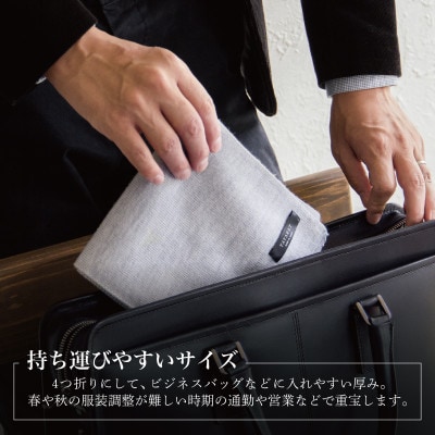 3秒マフラー スタンダード チャコールグレー メンズ 薄手でコンパクト ビジネスにも G3304