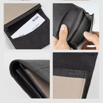 レザー名刺入れ (ダークブラウン×グレージュ) G3420