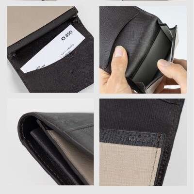 レザー名刺入れ (イエロー×ホワイト) G3422