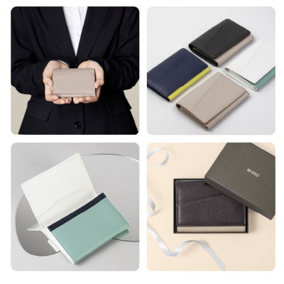 レザー名刺入れ (サクラ×ホワイト) G3424