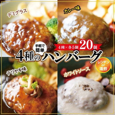 4種のハンバーグ 140g×20個 こがし玉ねぎソースシリーズ 099H1688