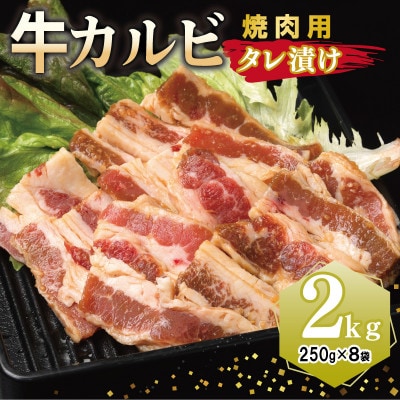 焼肉用 牛カルビ タレ漬け 合計2kg【味付け 小分け 焼くだけ BBQ】 099H3393