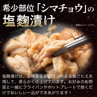 牛シマチョウ(タレ漬け+塩麹)&塩麹漬け牛カルビの焼肉セット 合計1.5Kg　010B1667