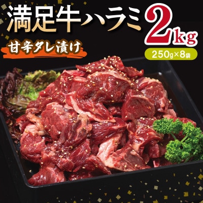満足牛ハラミ　甘辛タレ漬け 合計2kg　牛肉 味付け 小分け 焼肉 焼くだけ　099H3713