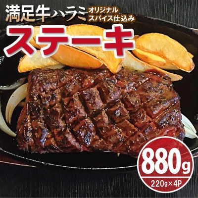 満足牛ハラミステーキ オリジナルスパイス仕込 合計880g 牛肉 小分け 焼肉 010B1722