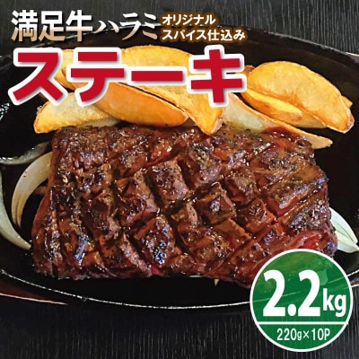 満足牛ハラミステーキ オリジナルスパイス仕込 合計2.2kg 牛肉 小分け 焼肉 099H3704