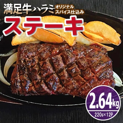 満足牛ハラミステーキ オリジナルスパイス仕込 合計2.64kg 牛肉 小分け 焼肉 099H3705