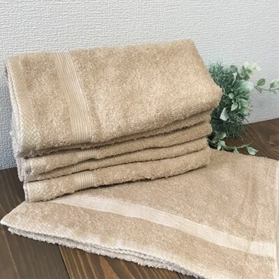 やわらかロングフェイスタオル6枚セット モカ 010B490