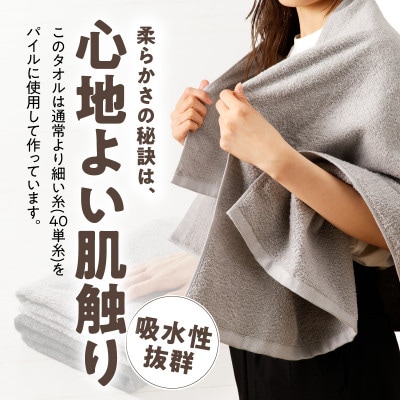 【TVで紹介!】ナチュレル 贅沢バスタオル 6枚(グレー系)【泉州タオル 国産】 015B549