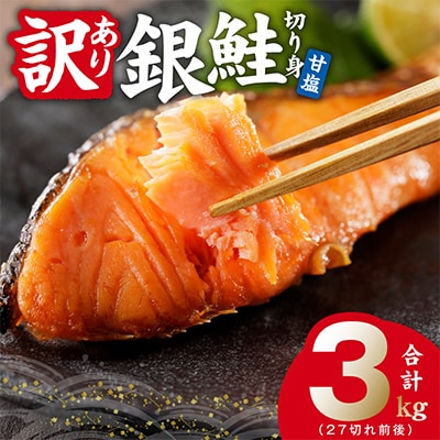 【TVで紹介!】銀鮭切り身 3kg 訳あり サイズ不揃い 27切れ前後