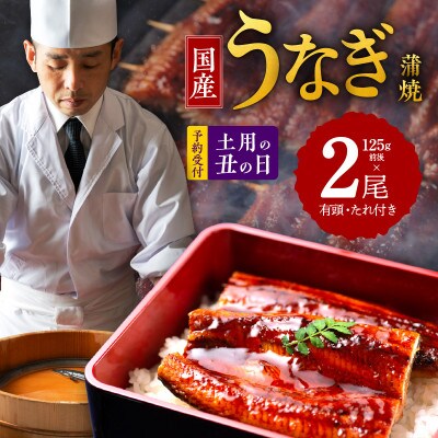 【土用の丑の日】国産うなぎ 約125g×2尾 秘伝のたれ 蒲焼 先行予約 099H2641d